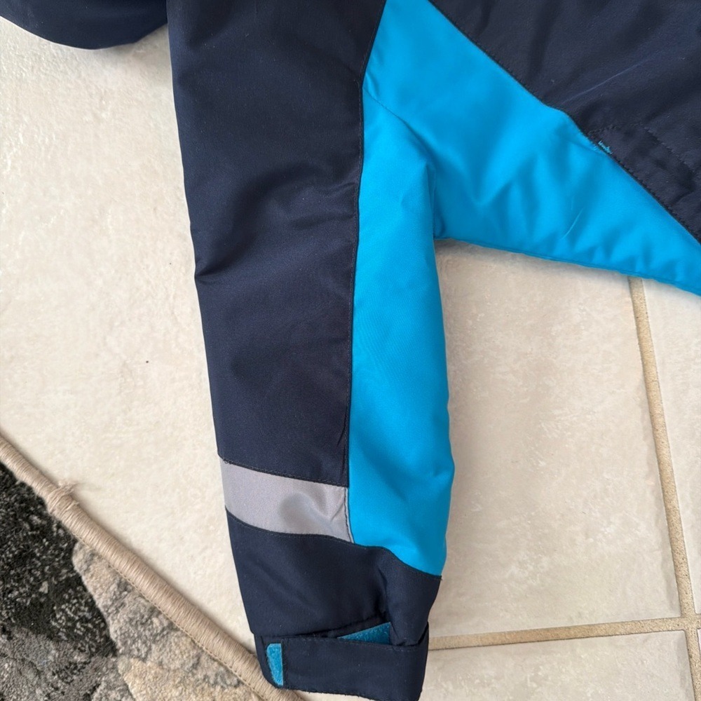 Vintage Y2K water repellent CIRCO SZ 18 MOS Blue Color Block HOODED ZIP JACKET - Picture 13 of 16